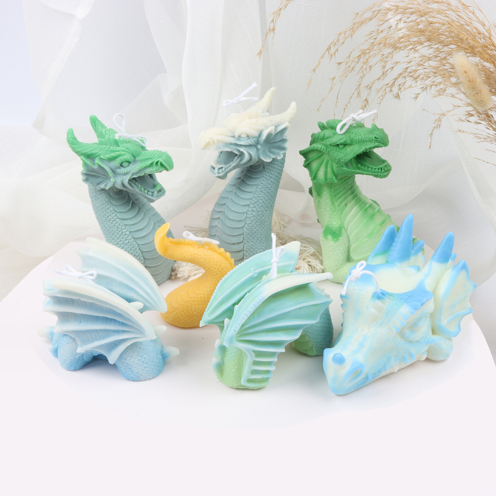 Chinese Traditional Dragon Silicone Mold Soap Candle Making Fondant Mould 